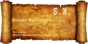 Bende Márton névjegykártya