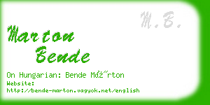 marton bende business card